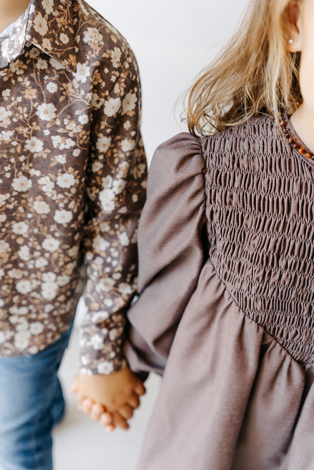 Camisa de Menino - Floral Castanho