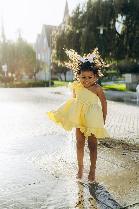 Vestido de um ombro - Amarelo