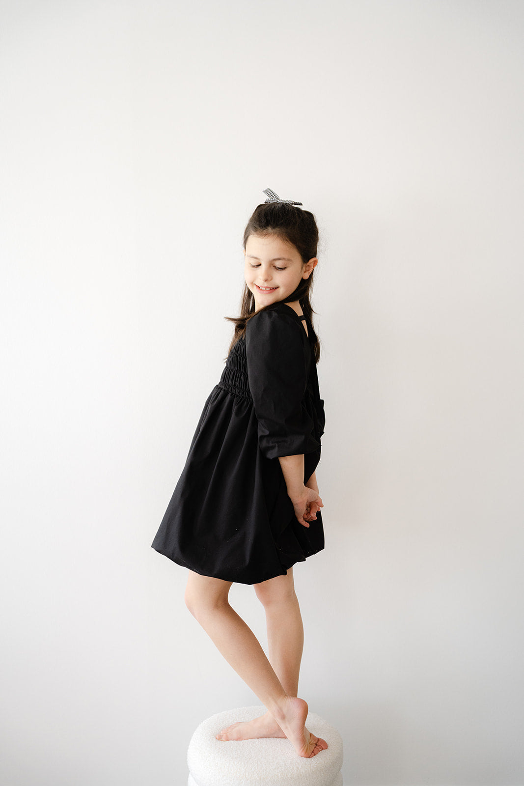Vestido Preto Manga Balão
