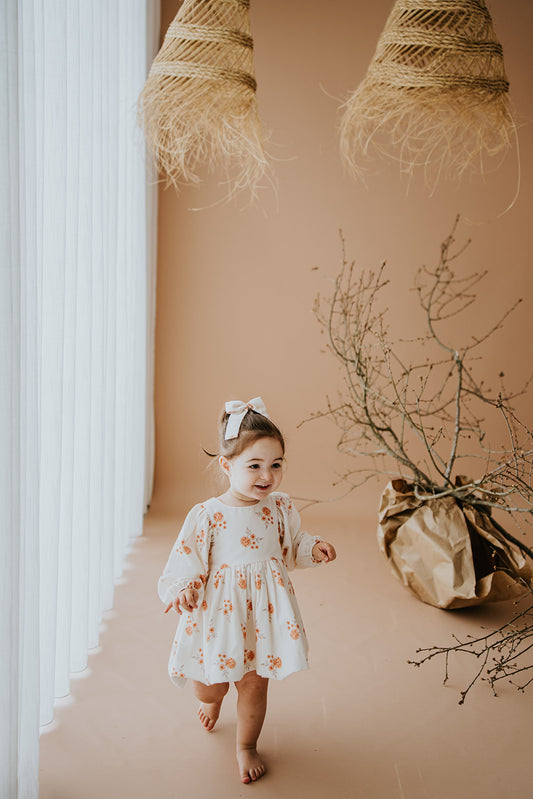 Vestido Manga Comprida Floral