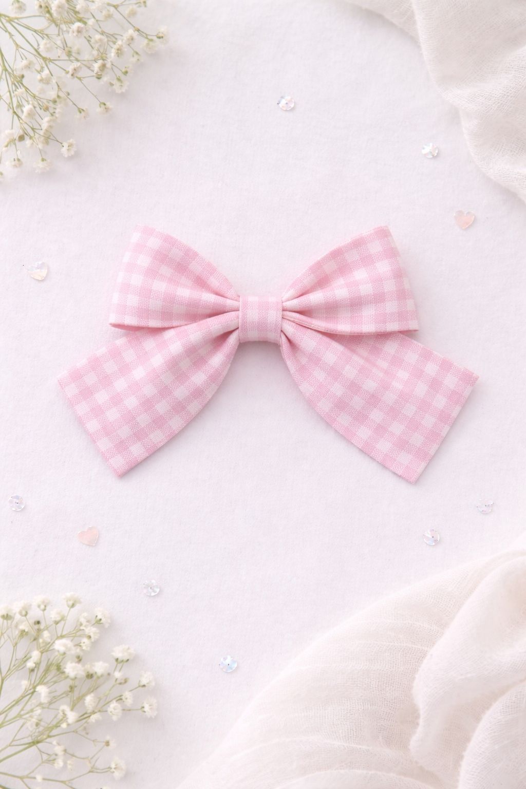 Laço de Cabelo Vichy Rosa