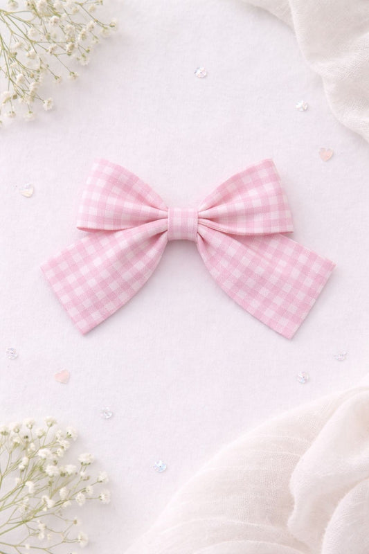 Laço de Cabelo Vichy Rosa